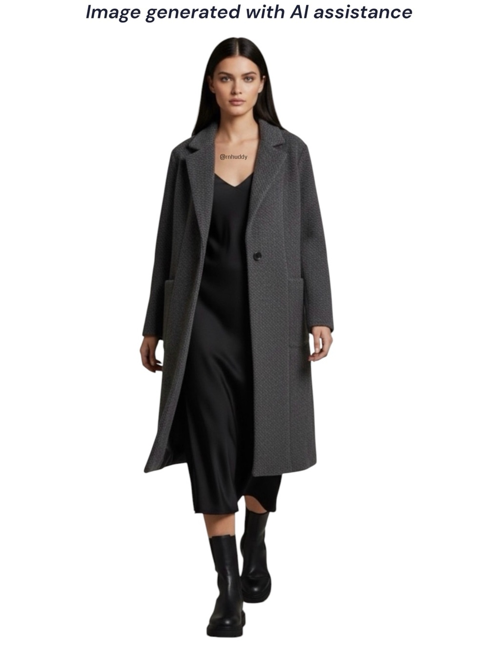 Banana Republic XL dark charcoal 32% wool long coat